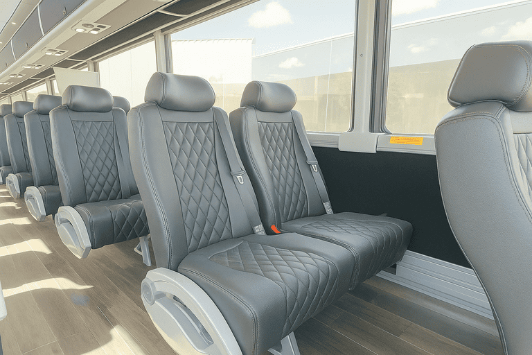 interior of Coach Bus Bellevue charter bus